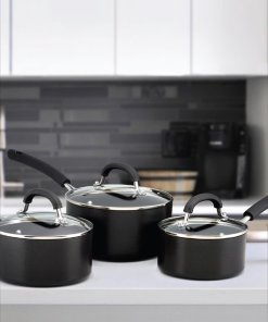 MEYER Black & Transparent Circulon Origins Non-Stick Hard-Anodized Saucepan